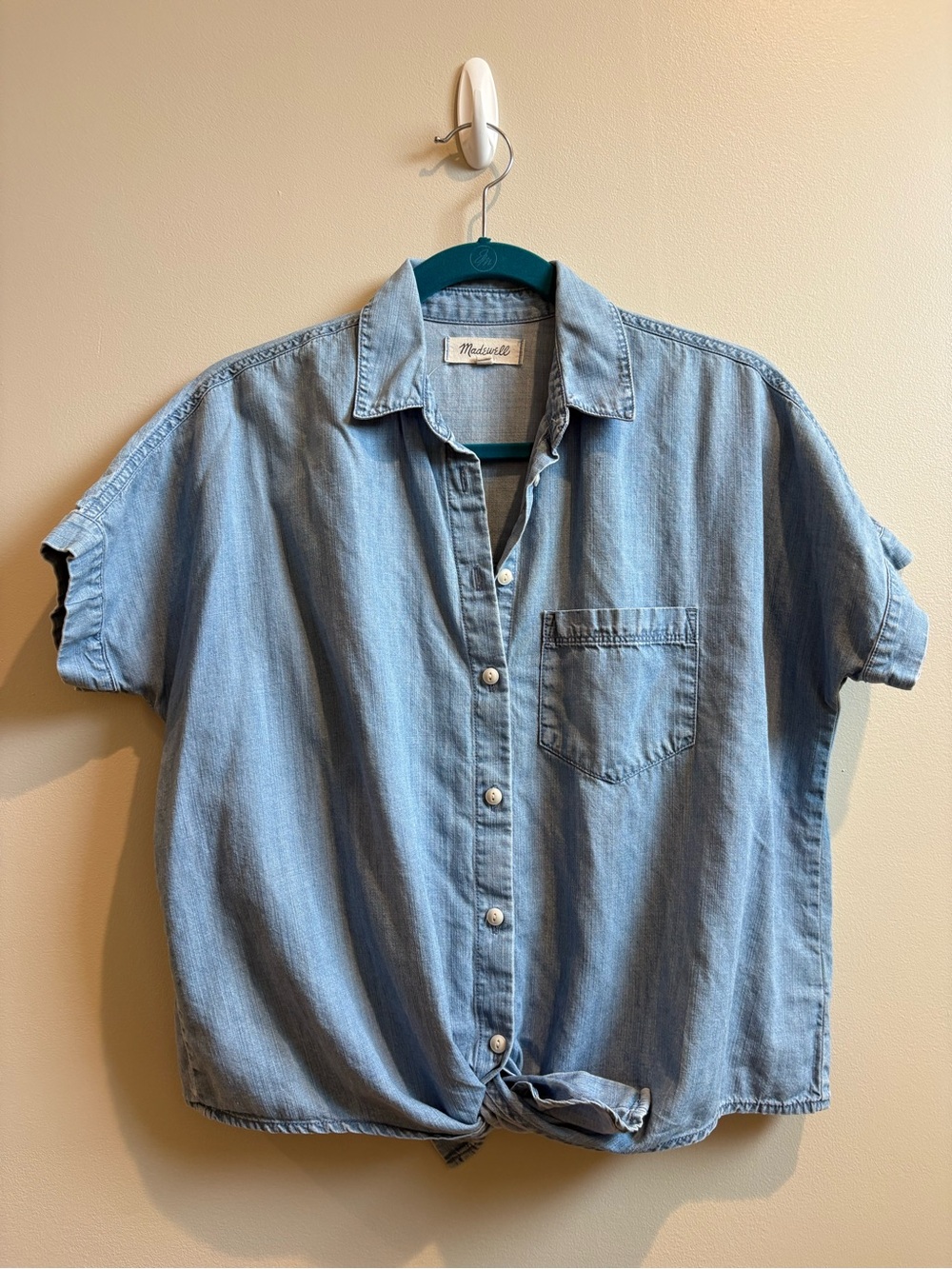 Madewell Light Blue Denim Short-Sleeve Button-Front Shirt